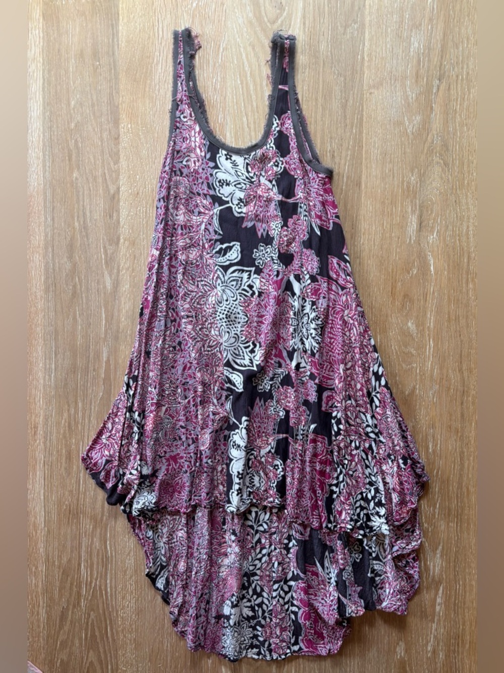 Free People Paisley Floral Tiered Mini Dress | Size XS | 100% Rayon | Like New